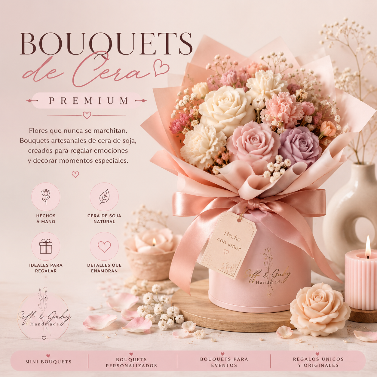 💐 Bouquets de Cera de Soja Premium